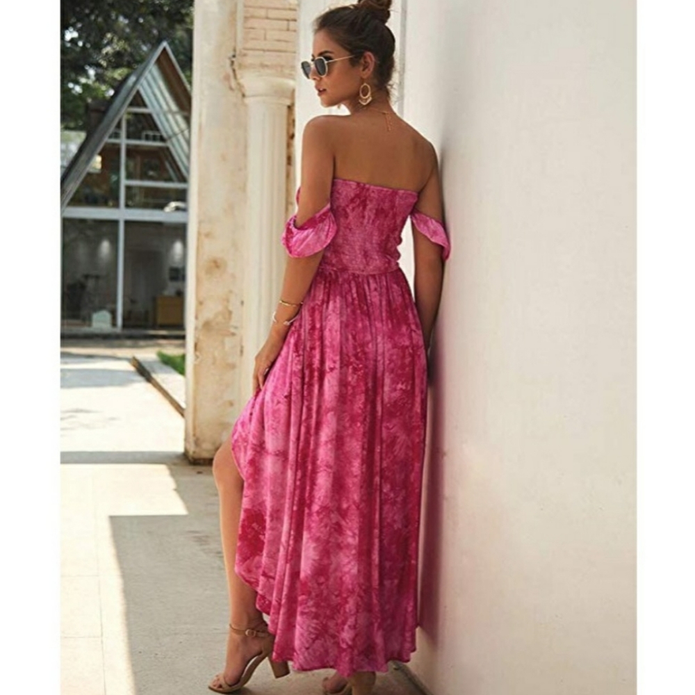 Pink high low maxi dress - Picture 3 of 4